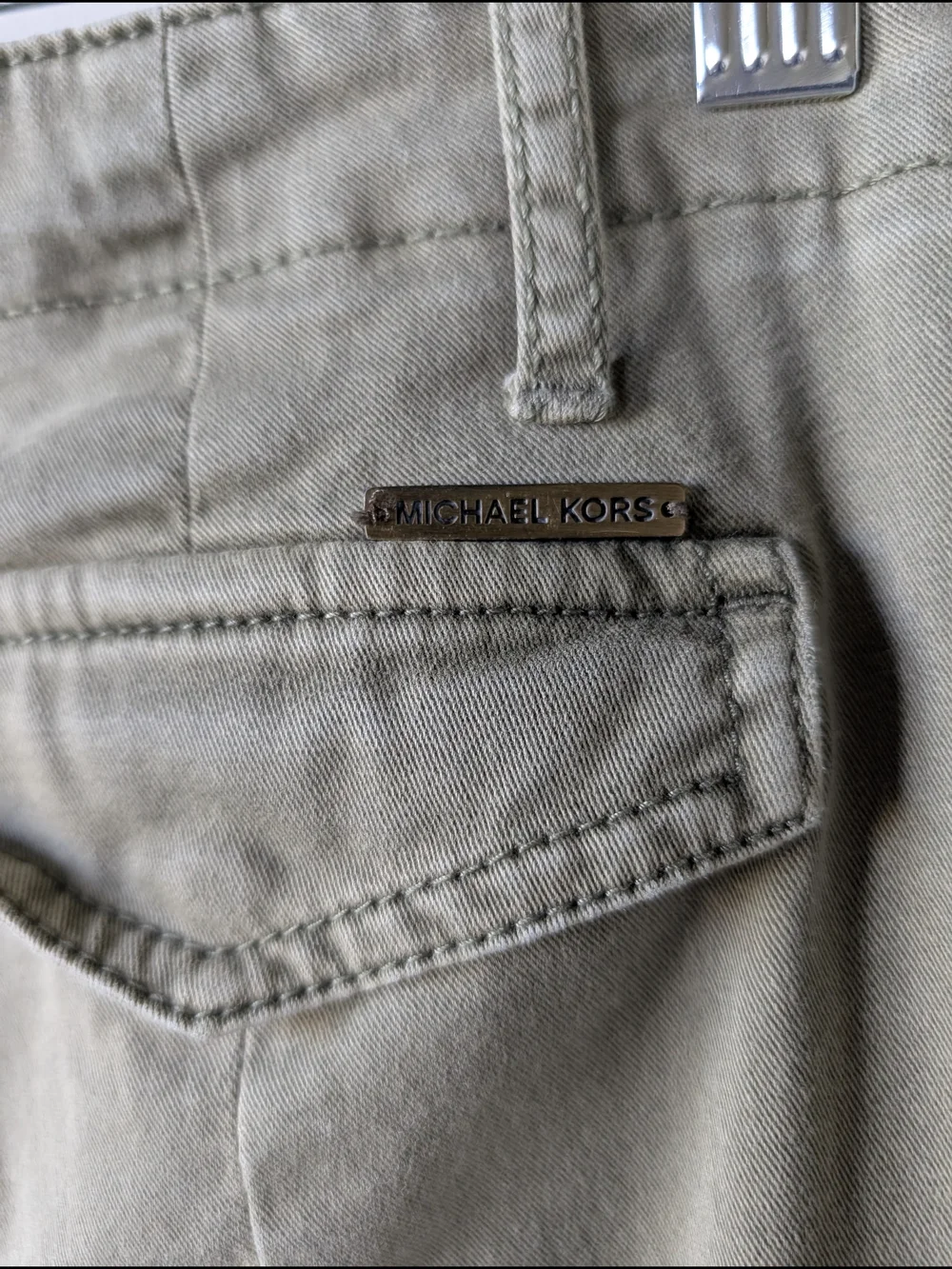 Michael Kors Olive Cargo Pants Straight Leg Multiple Pockets Size 12 Cotton Mix